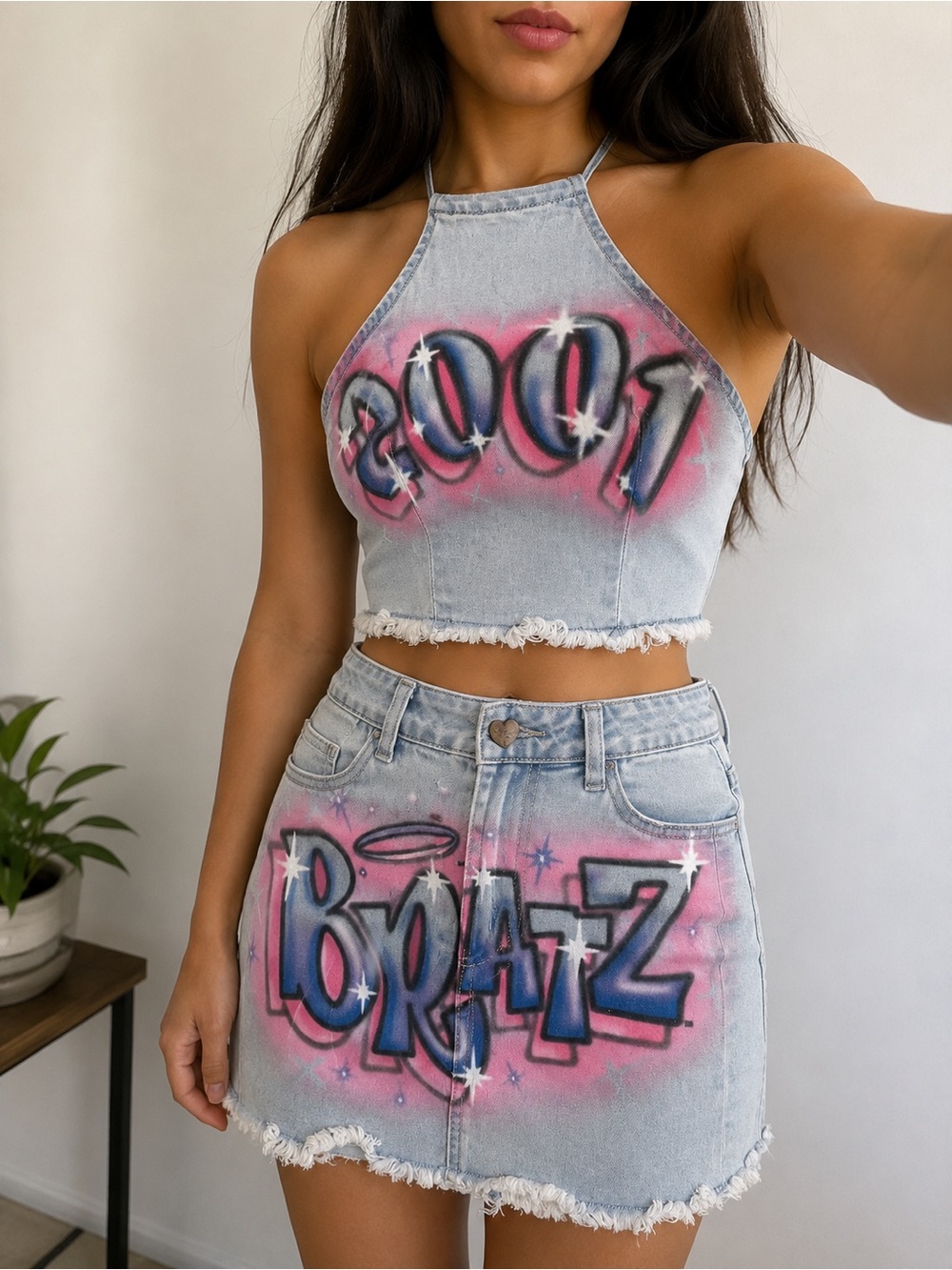 Dolls Kill x Bratz Airbrush Denim Y2K Set